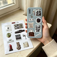 Autocollants décoratifs en vinyle surélevé personnalisés, imperméables, écologiques, pour la décoration de la maison, étuis de téléphone, transparents comme du cristal, non jaunissants