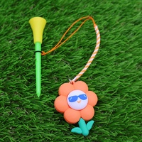 Ensemble de t-shirt de golf tournesol mignon t-shirt en plastique avec dessus en caoutchouc de 83mm avec corde anti-perte cadeau de golf drôle accessoires de golf