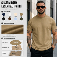 T-shirt col rond en jersey simple pour homme, 200 GSM, tricoté 100 % polyester, coupe ajustée, couleur unie, style streetwear, personnalisable avec logo
