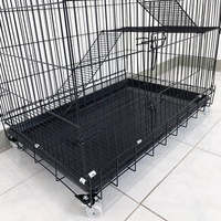 Cage à chat pliable moderne BAIYI à 3/4 étages avec bac à litière en plastique