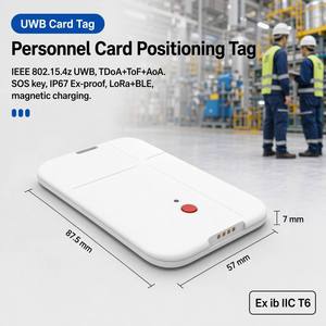 Etiqueta de Identificación Personalizada UWB del Fabricante, IEEE 802.15.4z TDoA ToF AoA BLE LoRa RFID IP67 a Prueba de Explosiones para la Seguridad de los Trabajadores Industriales - Product Image 1