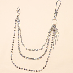 Chaîne de pantalon Yueli Punk en métal à pampilles, chaîne de taille en argent tibétain, accessoire de mode streetwear décontracté - Product Image 4