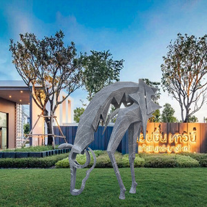 Stainless Steel Abstract Horse Sculpture Handmade Artistic Decor For Hotel Lobby Club Outdoor Display - Product Image 3