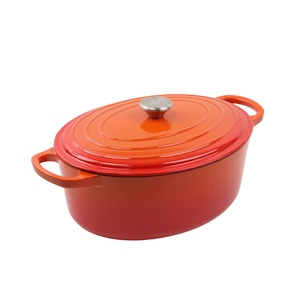Fabrieksvoorraad Hoge Kwaliteit 4.5L Gietijzeren Emaille Ovale Kookpan Metalen Braadpan voor Zeevruchten Stoofpot - Product Image 4