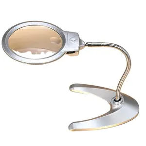 Kaca Pembesar Desktop Fleksibel 2,<span class=keywords><strong>5x</strong></span> <span class=keywords><strong>5x</strong></span>, Lampu Meja Daya Tinggi, Kaca Pembesar Baca untuk Orang Tua - Product Image 1