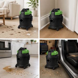 Aspirateur eau et poussière 15L |   avec sac |   Électrique |   Aspirateur à tambour |   Aspiration améliorée de 20 % |   Utilisation en extérieur |   Nettoyage domestique puissant - Product Image 2