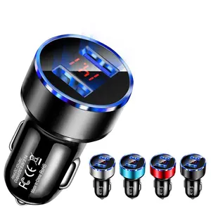 Hot Sale 3.1A Dual USB Car Charger 2 Ports LED Display Cigarette Socket Lighter Mini Car Charger Adapters For iPhone Samsung
