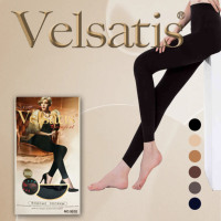 Velsatis Collants pour femmes 300D épais et opaques, taille haute élastique, anti-accroc, effet push-up et sculptant, coupe ajustée, sans pieds