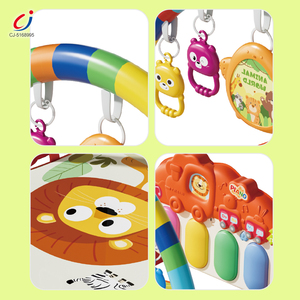 Tapis de jeu musical Chengji pour bébé, tapis de pique-nique, tapis de jeu pour bébé motif lion de la forêt, tapis de gym musical avec jouets sensoriels - Product Image 3