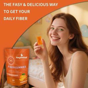 AegleWell Private Label Permen Serat dalam Kemasan Kantong Permen Gummy Rendah Gula Rendah Kalori 60 Permen Serat untuk Dewasa dan Anak-anak - Product Image 3