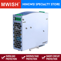 Kompatibilitas tinggi Mwish Ndr-120-24 120W 24V 5A peralatan pertambangan Din Rail Smps sakelar catu daya