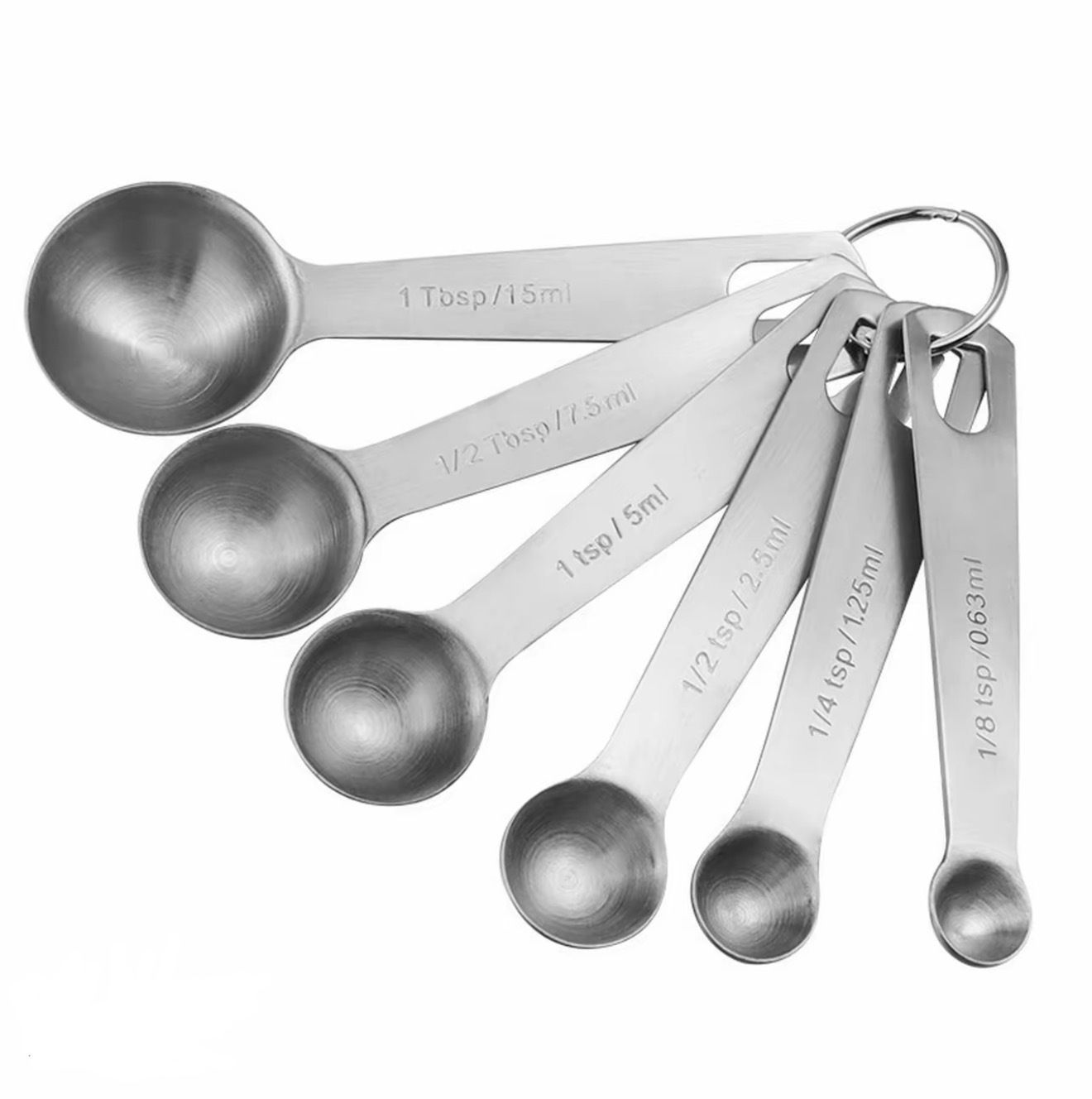 Six-piece set-measuring spoons [Stainless steel]