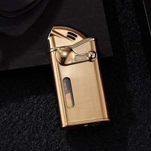 Flamme coupe-vent gonflable rechargeable d'allumeur de Jet oblique avec la fenêtre évidente de gaz - Product Image 5