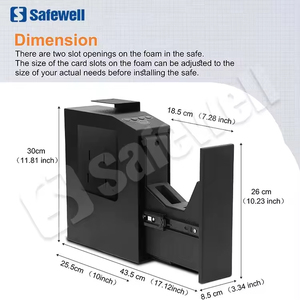 Caja Fuerte para Armas Safewell con Huella Dactilar Biométrica para Mesita de Noche, Escritorio, Lámpara Empotrada en la Pared, Puerta Corredera Automática - Product Image 3