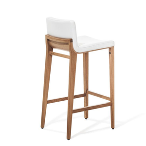 रेट्रो मशीन की दुकानों के लिए राख लकड़ी की फैक्ट्री स्टूल-कोणीय पैर और काठी सीट - Product Image 3