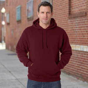 <b>Men's</b> <b>Maroon</b> Hooded Pullover Sweatshirt Solid Color Fleece Cotton <b>Hoodie</b> Regular Sleeve Autumn Wear - Product Image 3