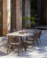 Ensemble de salle à manger moderne avec cadre en aluminium et corde à tisser chaises de jardin sans rouille avec ensemble de table