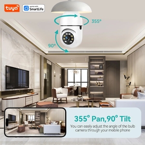 Caméra de sécurité WiFi E27 4MP CMOS Tuya Smart Home 2.4G avec vision nocturne, audio bidirectionnel et détection de mouvement mobile - Product Image 3