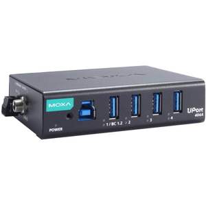 Moxa UPort 404A Model 130386 Industrial <b>USB</b> <b>Hub</b> 4 Port with <b>Power</b> Input Taiwan - Product Image 1