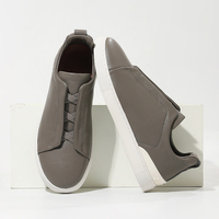 Baskets basses rétro pour hommes en cuir véritable et maille respirante, idéales pour le skateboard et la conduite au printemps