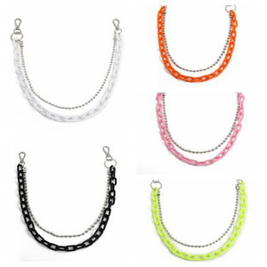 Cadena de cintura de resina color caramelo para mujer, doble capa, geométrica, estilo hip hop, cadena corporal, accesorio de moda para uso diario - Product Image 1
