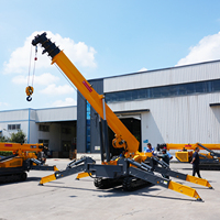 Guindaste Aranha Mini de Esteira de Borracha de 8 Toneladas, Guindaste Hidráulico para Construção Interna e Externa