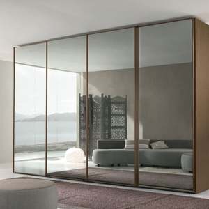 Customized <b>Wardrobe</b> With Glass <b>Door</b> Wooden <b>Wardrobe</b> Bedroom <b>Wardrobe</b> Closet - Product Image 3