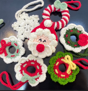 Guirlande <span class=keywords><strong>de</strong></span> Noël miniature en <span class=keywords><strong>tricot</strong></span> <span class=keywords><strong>de</strong></span> style classique, décoration murale simple en crochet pour fenêtre - Product Image 5