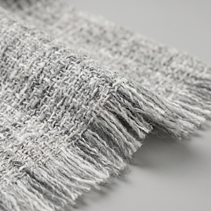 Tweed <b>Lambswool</b> Blend <b>Scarf</b> with Custom Logo Woven Texture Private Label Winter Long Shawl - Product Image 5