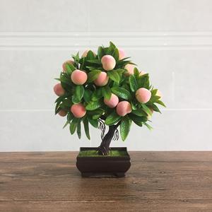 Planta Artificial <span class=keywords><strong>en</strong></span> <span class=keywords><strong>Maceta</strong></span>, Bonsái de Frutas Simuladas, Decoración para el Hogar, Planta Verde de Escritorio, Adorno de <span class=keywords><strong>Pino</strong></span> - Product Image 2