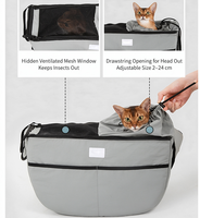 Sac de transport réglable et léger pour chien et chat, sac à bandoulière avec large sangle, fenêtre en maille respirante, panneau en PP, sac de voyage extérieur pour animaux de compagnie
