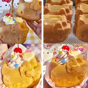 เครื่องทำวาฟเฟิลรูปแมวลูกแมวเครื่องทำวาฟเฟิลรูปแมวการ์ตูนน่ารักขนมพิเศษเปิดปากแมวเครื่องวาฟเฟิล - Product Image 2