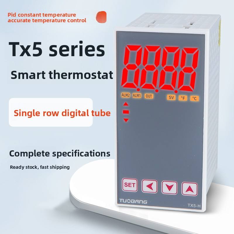 TX5-S/M/H/L/W Single-Row LED Display Smart PID Thermostat K/E/PT100 Type Industrial Temperature Controller for Packaging Machine