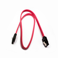 Cable SATA 3.0 Rojo, Doble SATA de 7 Pines, Conector Recto Hembra a Hembra, Cable ATA de 6 Gbps para Disco Duro con Bloqueo