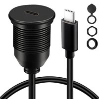 Câble USB-C 3.1 à port unique pour montage encastré, câble d'extension mâle-femelle USB-C 3.1 pour voiture, camion, bateau, moto