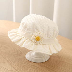 Chapeau seau de soleil en coton mignon pour nouveau-né garçons infantile ours casquette de Baseball Protection UV pour bébé de <span class=keywords><strong>0</strong></span> à 8 <span class=keywords><strong>mois</strong></span> - Product Image 3