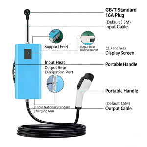 Nuevo Cargador Portátil para Vehículos Eléctricos OEM Plug Play de 3.5KW GBT Monofásico, Enchufe de Carga Estándar Europeo Schuko, IP55, 1.5M - Product Image 6