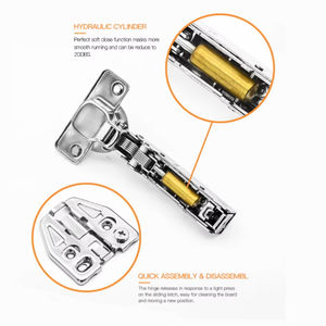 Charnière à ressort à deux étages en acier inoxydable noir personnalisée, amortisseur de queue à ouverture en F, meubles de garde-robe modernes, chambre à coucher douce, école - Product Image 5