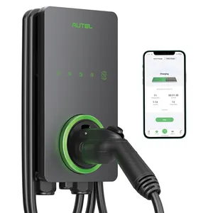 Autel เครื่องชาร์จเร็ว EV AC ระดับ IP65 2 EV ติดผนัง50A WiFi บลูทูธ DLB