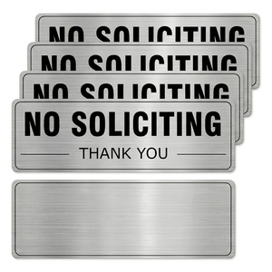 Panneau moderne « Pas de sollicitations » fin 2''x6'' en aluminium brossé, idéal pour les portes de bureau, les réceptions et les espaces <span class=keywords><strong>professionnels</strong></span> - Product Image 1