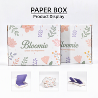 Boîte d'expédition en carton ondulé personnalisée avec impression florale et intérieur violet pour l'emballage de cosmétiques et de cadeaux, vente en gros, approvisionnement en vrac