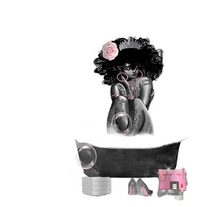 Rideau de Douche en Polyester Imprimé Numérique Personnalisé Imperméable Motif Reine Afro Noire pour Bain à Bulles, Vente en Gros (Lot de 3) - Product Image 4