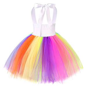 Robe de princesse en tulle à paillettes dorées MS Hot Sale, jupes tutu arc-en-ciel licorne pour enfants, robes de fête d'Halloween pour filles - Product Image 2