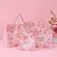 Sacs cadeaux personnalisés Ranguo avec ruban « Meilleurs vœux », 4 tailles et 4 couleurs, papier épais pour mariage, anniversaire, souvenir, vente en gros