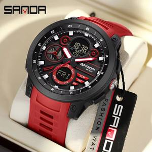 Reloj Electrónico SANDA 3379 de Moda para Hombre, Deportivo con Doble Pantalla, Multifuncional, Resistente al Agua, con LED - Product Image 4