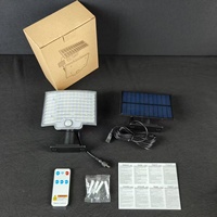Lampe solaire murale extérieure étanche avec panneau solaire séparé, détecteur de mouvement, télécommande, utilisation intérieure et extérieure
