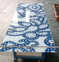 Verre trempé imprimé numériquement sur mesure pour dessus de table, cloisons et décoration intérieure