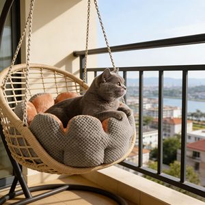 YG-YP675 Personalisiertes Einfaches Blumen-Halboffenes Plüsch-Haustierbett für Katzen & Hunde - Product Image 5