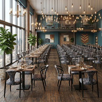 Chaises de salle à manger rembourrées en fer tubulaire noir brillant de style bohème moderne pour restaurant haut de gamme et café