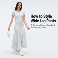 Pantalon Culotte Ample Taille Haute Respirant et Extensible pour Femme – Idéal Bureau et Quotidien